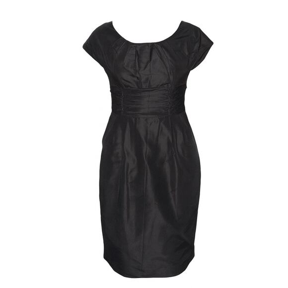NWT Y2K Vivienne Tam Black 100% Silk formal Dress Chain fitted Waist Detail XS - Picture 1 of 17